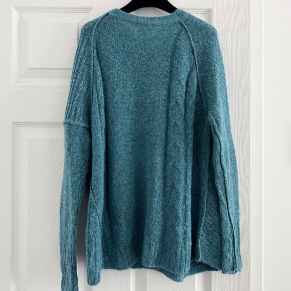 Paychi Guh Abstract Cable Knit Cashmere Sweater in Blue, Size Small - Picture 9 of 11